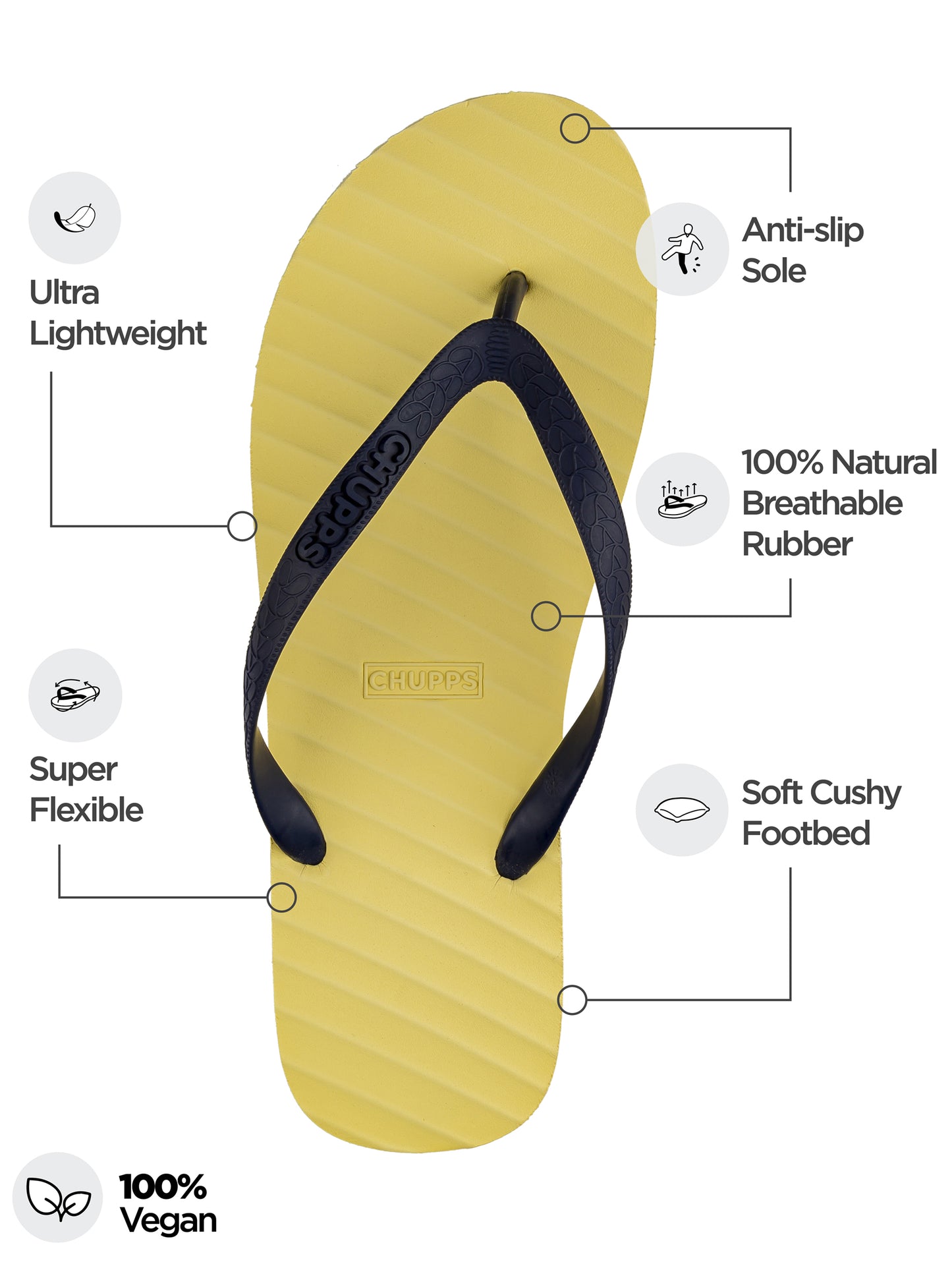 Banana Leaf Monochrome Unisex Flip Flops