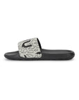 Bolt Biodegradable Black & Grey Sliders- Men