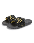 Bolt Biodegradable Grey Black Sliders- Men
