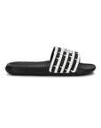Notch Black and White Sliders Men
