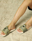Blaze Olive Off-white Sliders