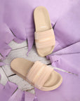 Stitch Beige Sliders -Women