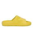 100% bio-degradable yellow Chupster sandal on a white background