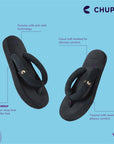 Plush Black V-Straps -Women