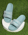 Puff Sky Blue Sliders -Women