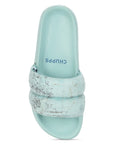 Puff Sky Blue Sliders -Women