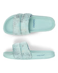 Puff Sky Blue Sliders -Women