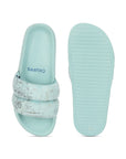 Puff Sky Blue Sliders -Women