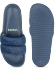Puff Blue Sliders -Women