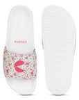 Grace White & Pink Sliders -Women