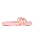 Grace Pink White Sliders -Women