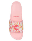 Grace Pink White Sliders -Women