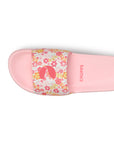 Grace Pink White Sliders -Women