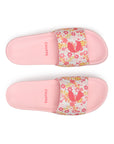 Grace Pink White Sliders -Women