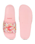 Grace Pink White Sliders -Women