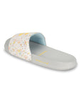 Grace White & Yellow Sliders -Women