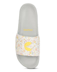 Grace White & Yellow Sliders -Women