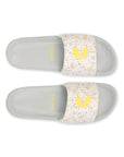Grace White & Yellow Sliders -Women