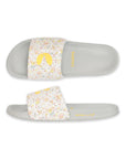 Grace White & Yellow Sliders -Women
