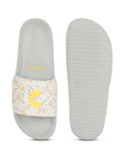 Grace White & Yellow Sliders -Women
