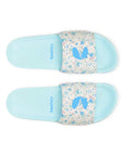 Grace White & Blue Sliders -Women