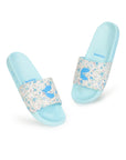 Grace White & Blue Sliders -Women