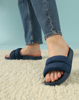 Puff Blue Sliders -Women