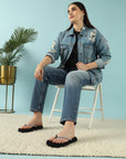 Solis Black V-Straps -Women