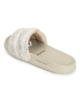 Puff Beige Sliders -Women