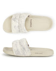 Puff Beige Sliders -Women