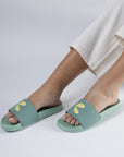 Serra Pista Green Sliders - Women