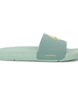 Light green slide sandal with 'Chupps' branding on a white background