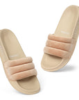 Cloud Cozy Beige Sliders -Women