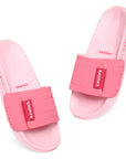 Quilt Bloom Pink Sliders -Women