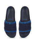 Durable blue slip-on sliders for men with ergonomic sole