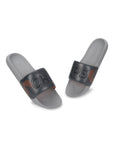 Eco-friendly black sliders for men with cushioned PowerGrip sole