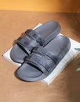 Top view of Chupps Element Dark Grey Sliders showing ERGO X footbed
