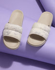 Puff Beige Sliders -Women