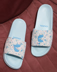 Grace White & Blue Sliders -Women