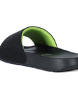Close-up of FOAM6 single strap on men’s eco sliders with neon lining