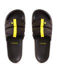 Stylish eco-friendly black sliders for men with cushioned comfort