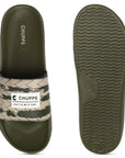 Comfortable AirSoft Sole sliders with tyre-print strap design