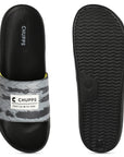 Comfortable AirSoft Sole sliders with tyre-print strap design