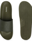 Chupps Pure Olive Sliders tope view of strap and AirSoft Sole