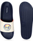 Chupps X Mi Surge White & Navy Sliders