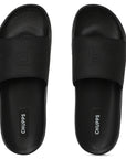 Sporty casual men’s sliders in black by Chupps