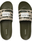 Stylish olive green sliders with cushioned sole for men