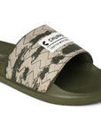 Chupps Traction Olive Green Sliders with bold branding
