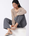 Plush Beige V-Straps -Women