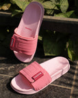 Quilt Bloom Pink Sliders -Women